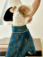 Deep Teal Agate Brocade Dog Coat – Pink Frog Closures