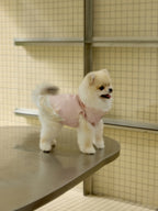 Blush Pink Dog Vest – Crystal-Look Charm & Beaded Trim