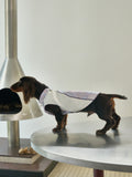 Ivory & Lavender Brocade Dog Cape – Pearl Frog Closure
