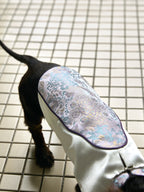 Ivory & Lavender Brocade Dog Cape – Pearl Frog Closure