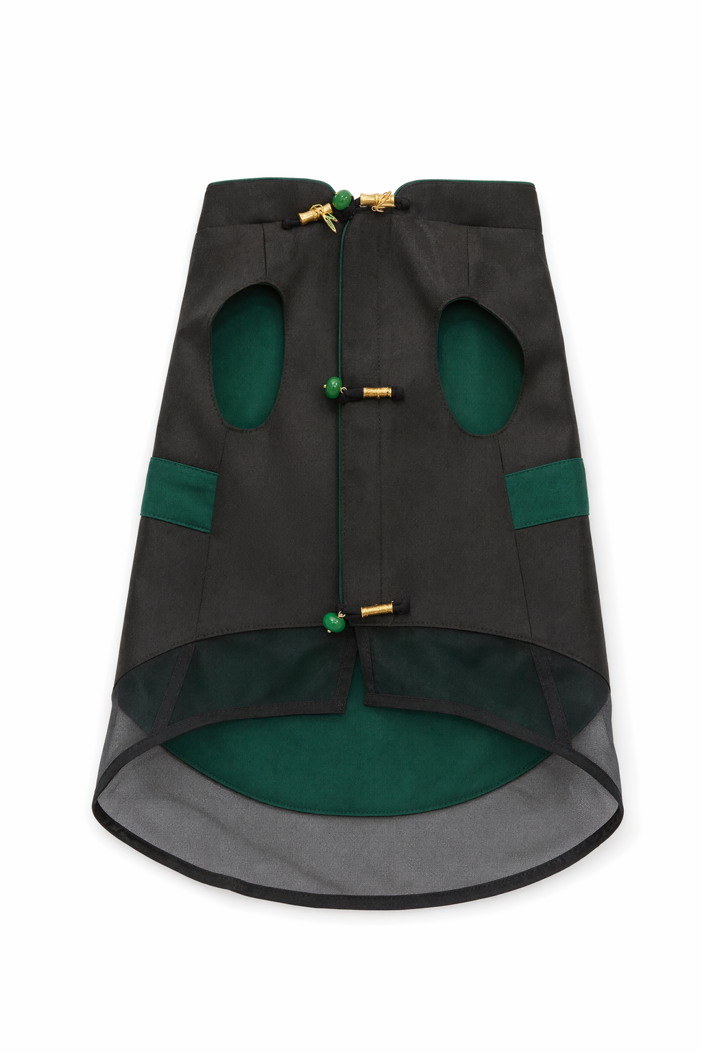 Black Dog Cape – Emerald Band & Jade Toggle