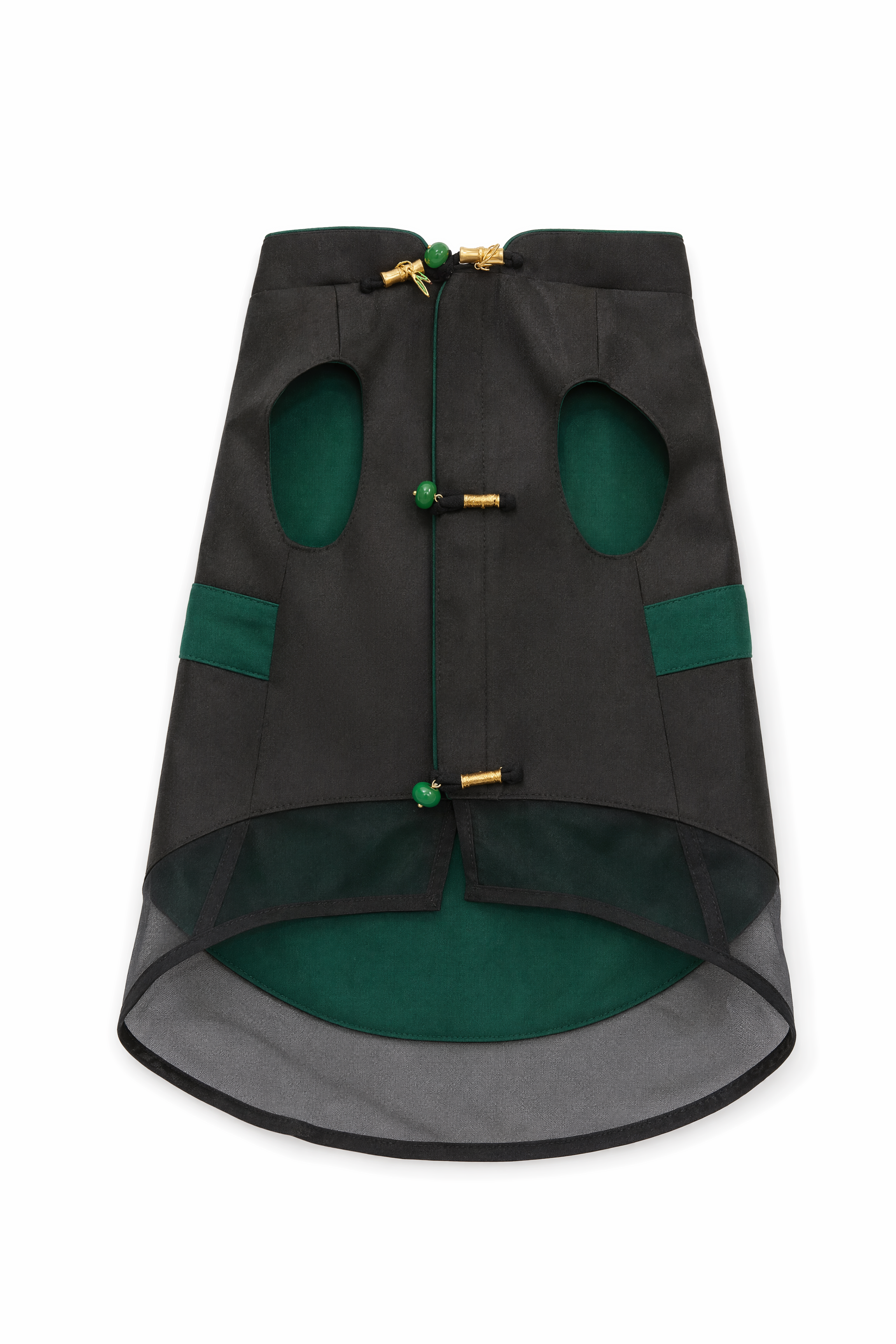 Black Dog Cape – Emerald Band & Jade Toggle