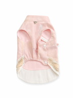 Blush Pink Dog Vest – Crystal-Look Charm & Beaded Trim
