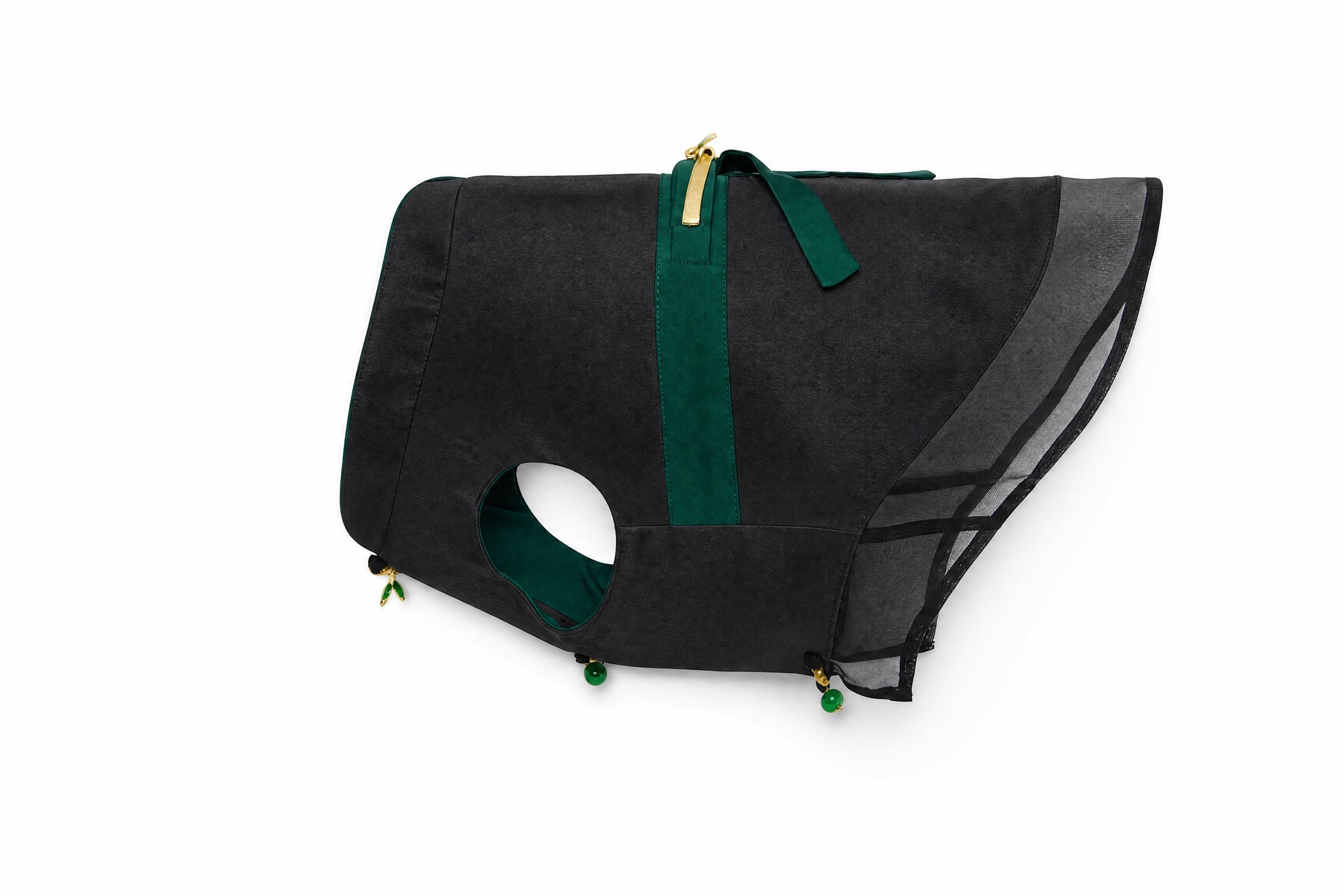 Black Dog Cape – Emerald Band & Jade Toggle