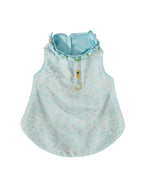 Celadon Brocade Dog Vest – Jade Charm & Gold Toggles