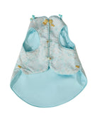Celadon Brocade Dog Vest – Jade Charm & Gold Toggles