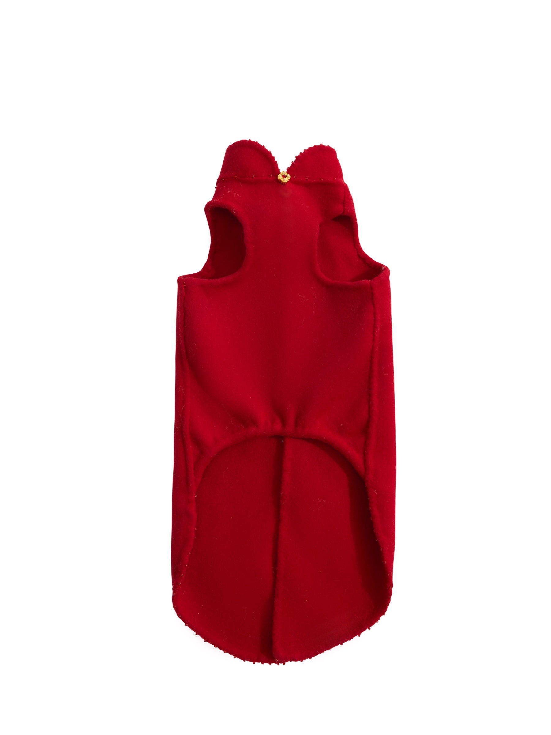 Crimson Dog Coat – Teal Brocade Back Panel