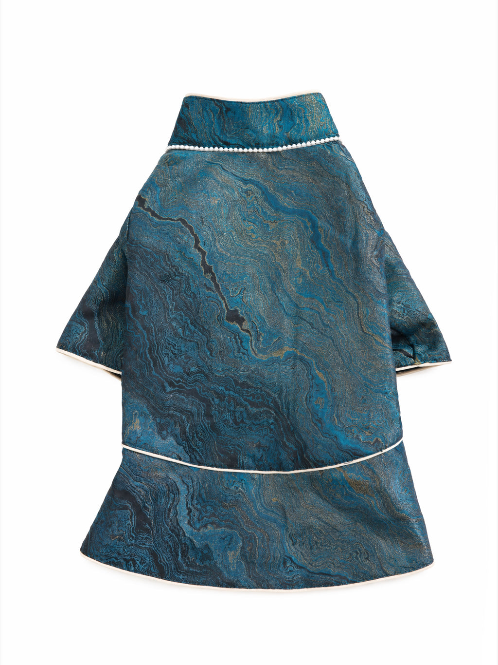 Deep Teal Agate Brocade Dog Coat – Pink Frog Closures
