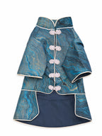Deep Teal Agate Brocade Dog Coat – Pink Frog Closures