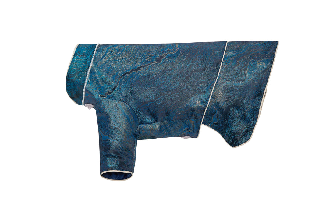 Deep Teal Agate Brocade Dog Coat – Pink Frog Closures