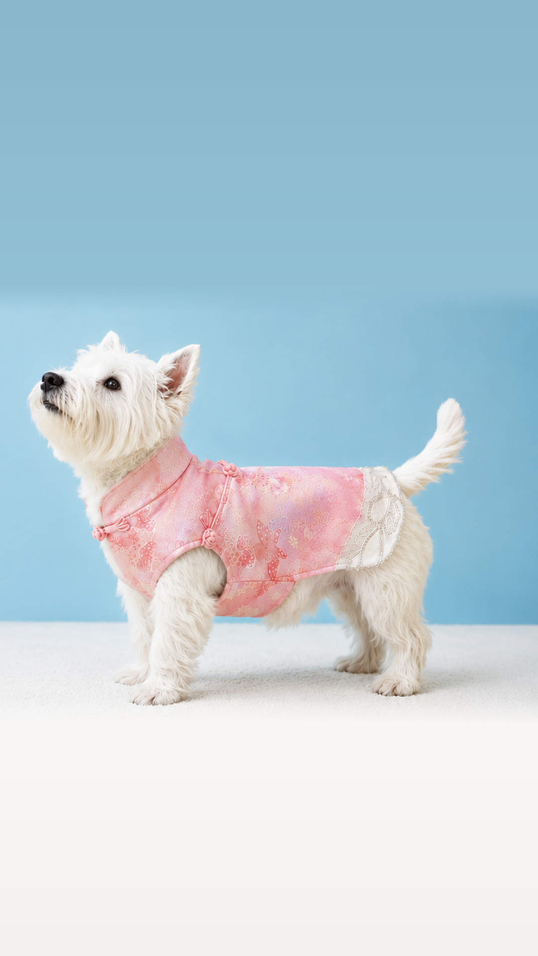 Pink Floral Brocade Qipao Dog Dress – Chinese-Style Cheongsam