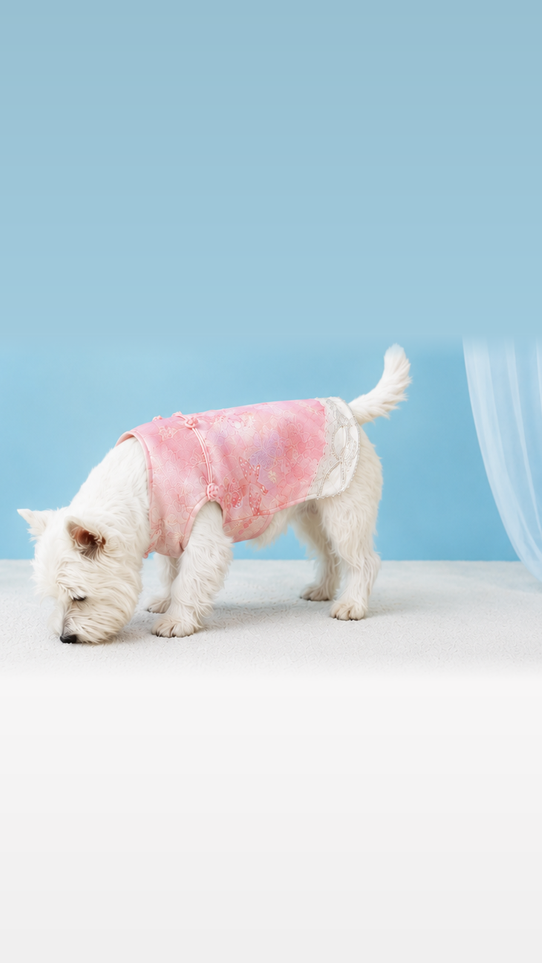 Pink Floral Brocade Qipao Dog Dress – Chinese-Style Cheongsam