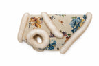 Ivory Floral Brocade Dog Vest – Plush Faux-Fur Trim