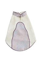 Ivory & Lavender Brocade Dog Cape – Pearl Frog Closure