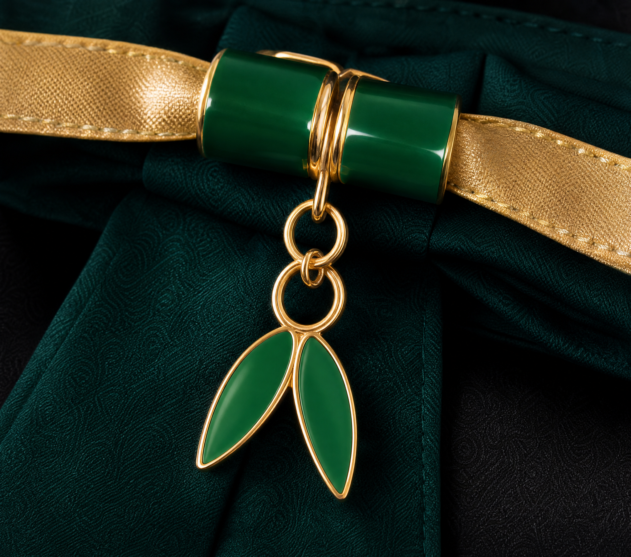Black Dog Cape – Emerald Band & Jade Toggle