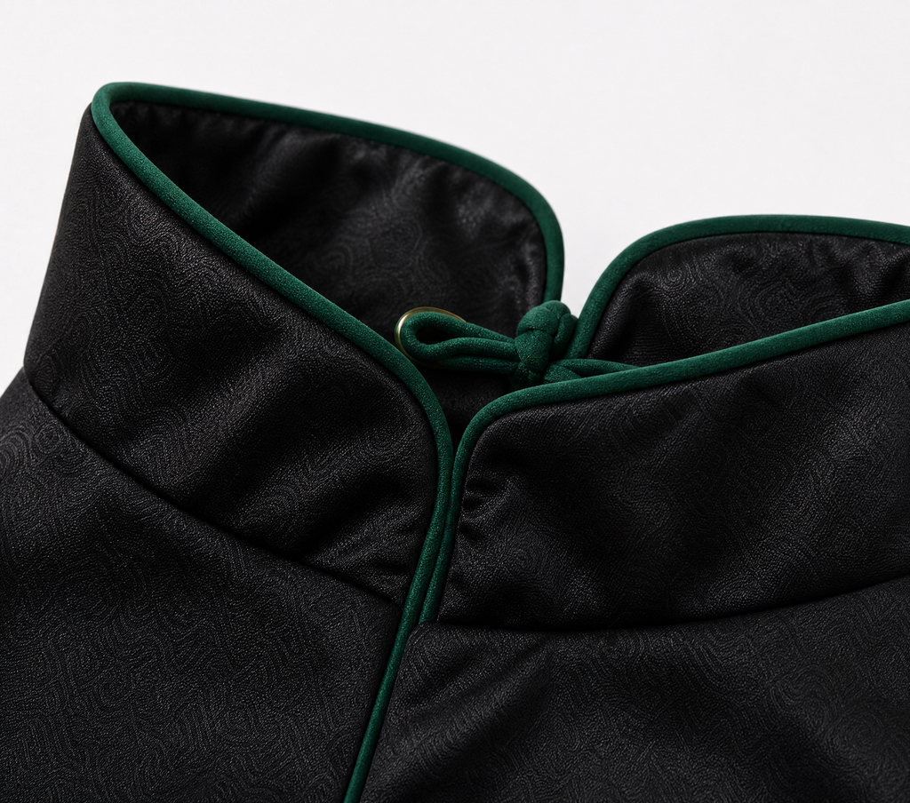 Black Dog Cape – Emerald Band & Jade Toggle